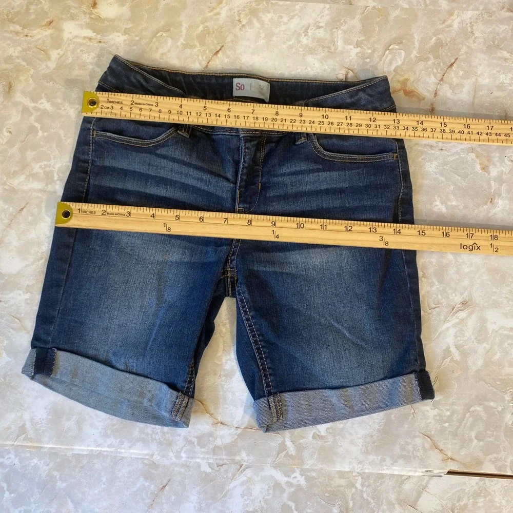So & The Children's Place Denim Bundle Girls 12 Blue Shorts Jeans Skinny Stretch